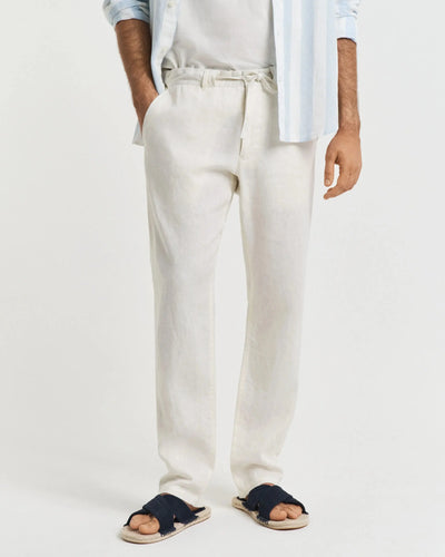 Λινό Παντελόνι Drawstring Σε Χαλαρή Γραμμή GANT