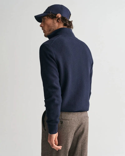 Πουλόβερ Βαμβακερό Micro Textured Με Half-Zip GANT