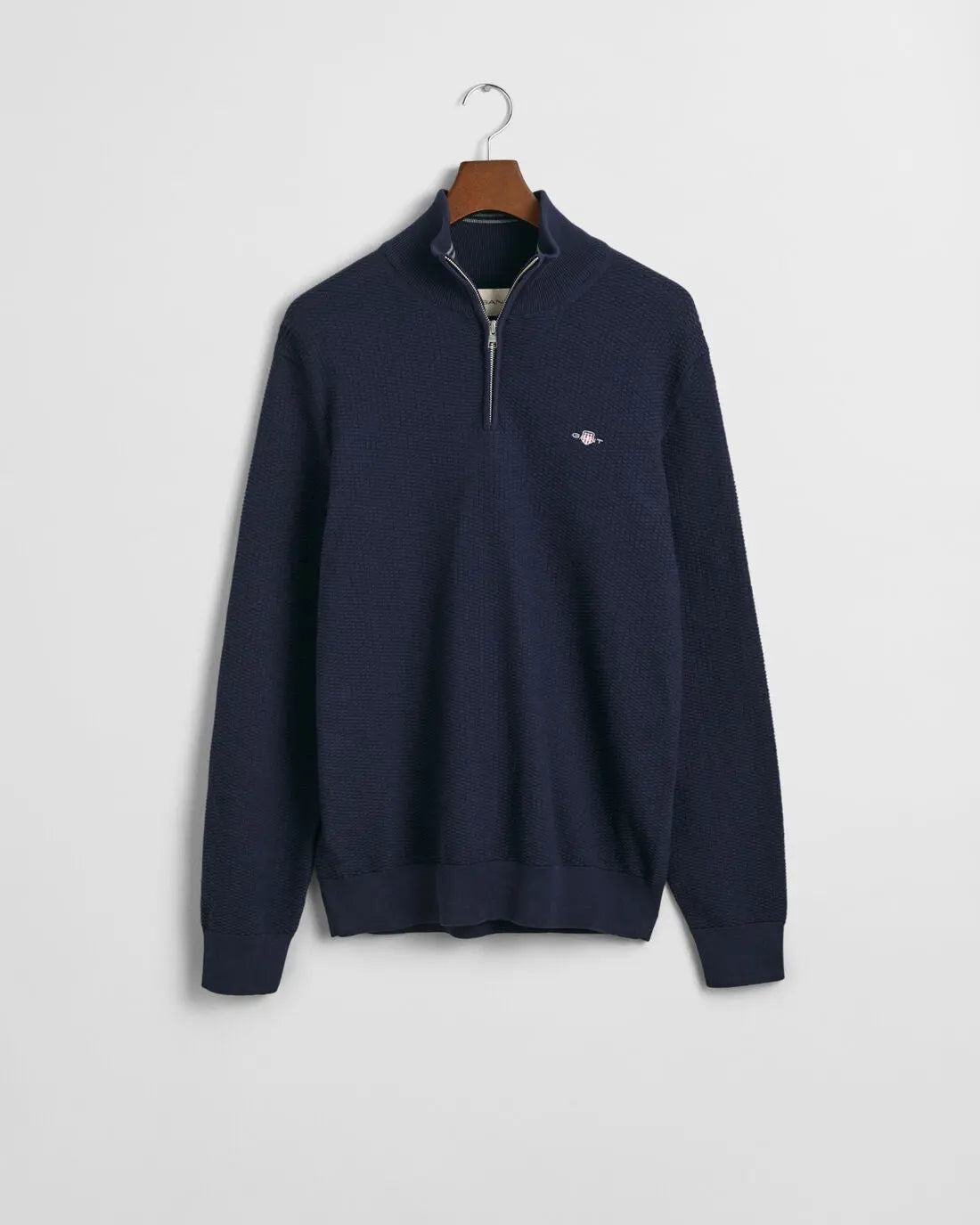 Πουλόβερ Βαμβακερό Micro Textured Με Half-Zip (Outlet)