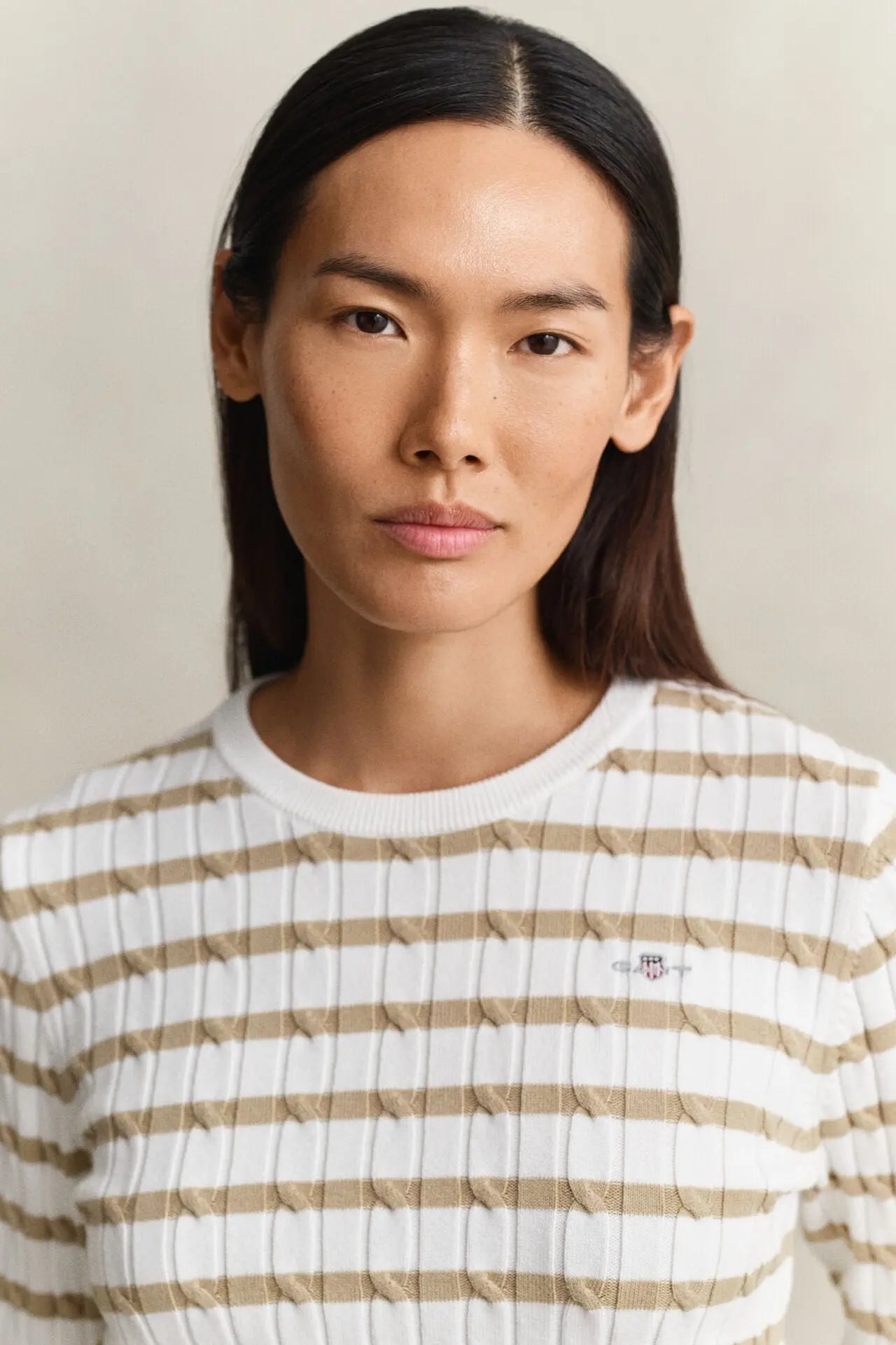 Πλεκτό Πουλόβερ Cable Knit Με Ριγέ Σχέδιο (ΤΣΕΚ ΝΟΥΜΕΡΑ) GANT