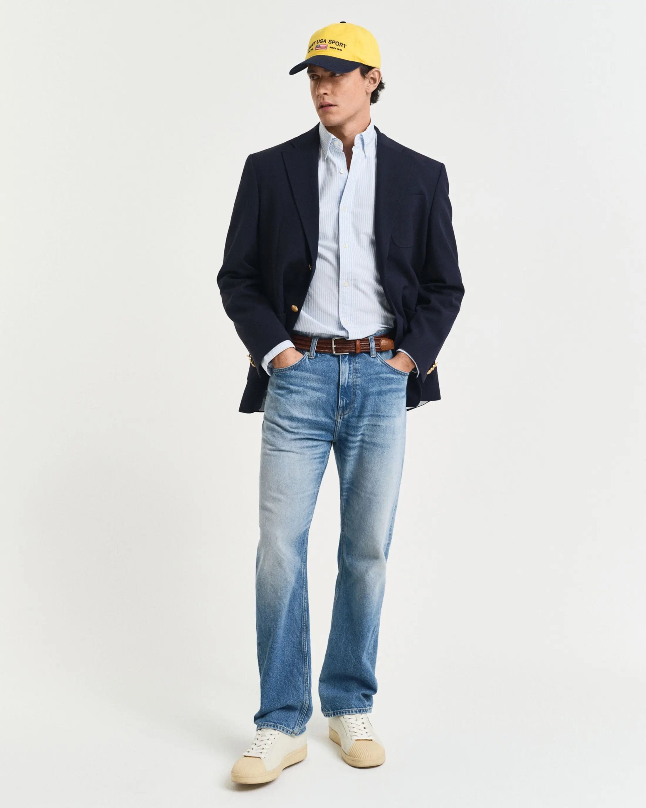 Πουκάμισο Banker Ρίγα Classic Oxford Shirt Σε Στενή Γραμμή GANT