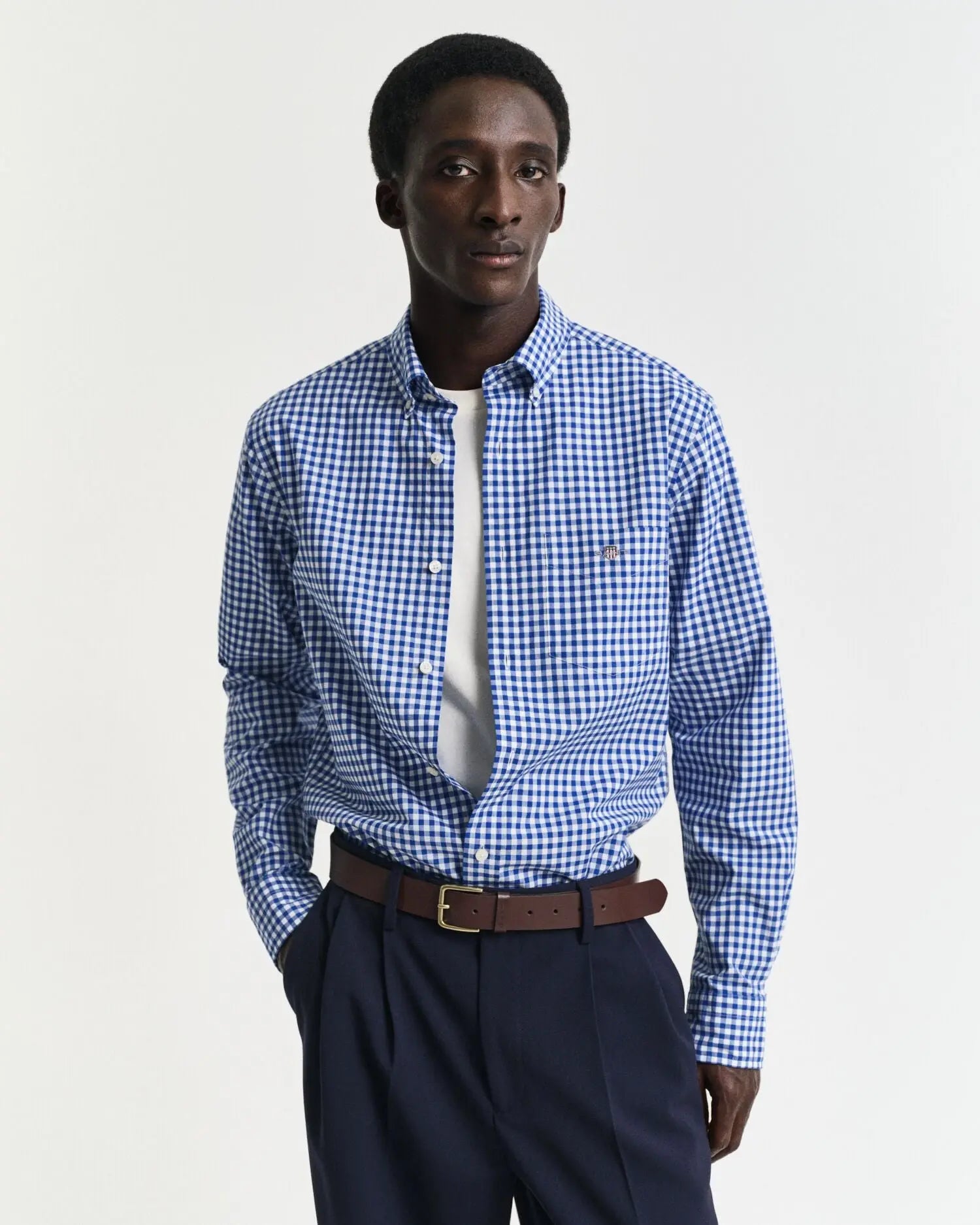 Πουκάμισο Καρό Gingham Poplin Σε Κανονική Γραμμή
