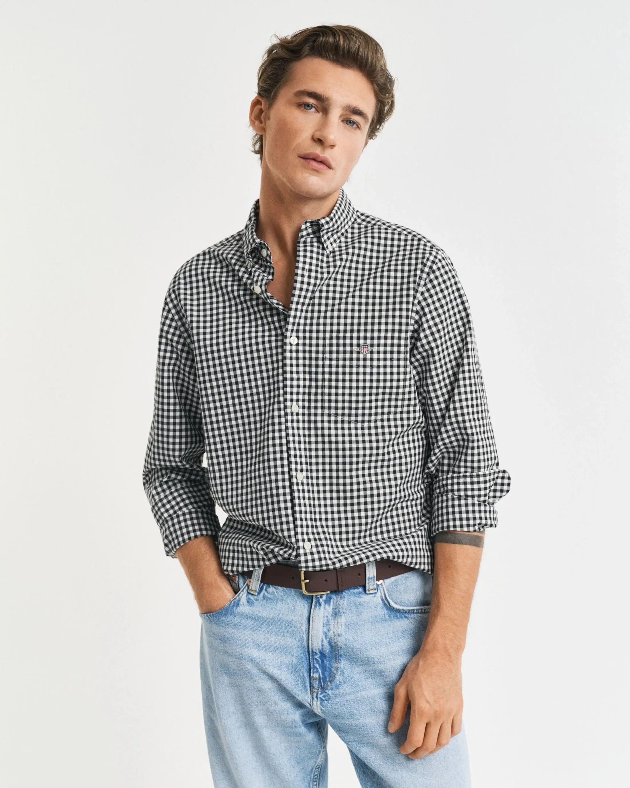 Πουκάμισο Καρό Gingham Poplin Σε Κανονική Γραμμή GANT
