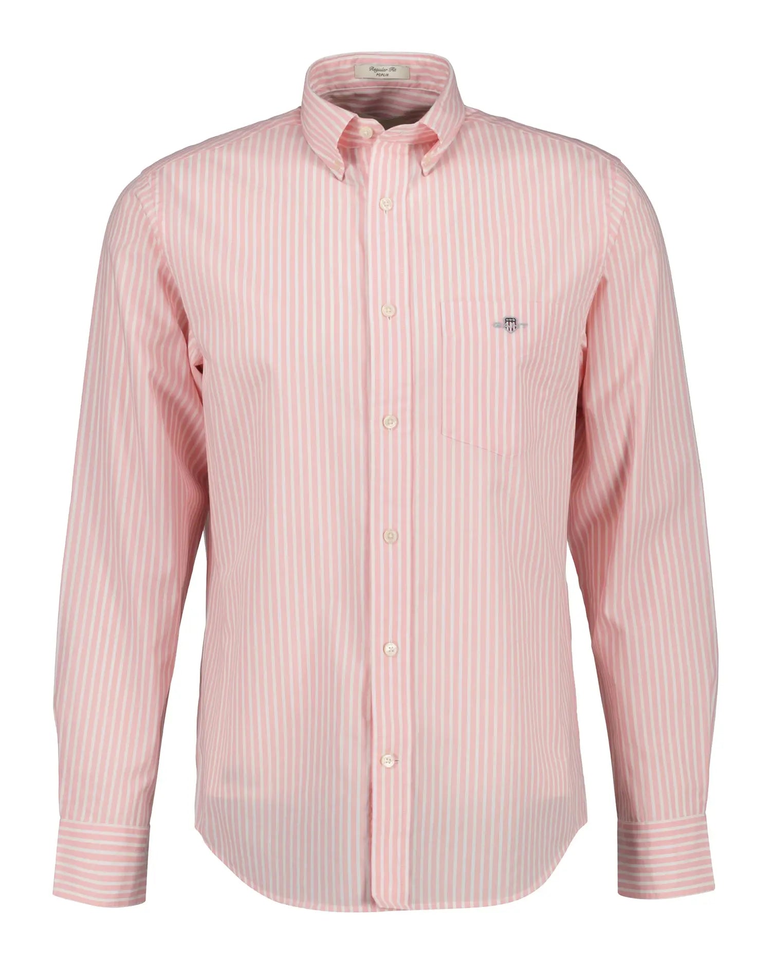 Πουκάμισο Ριγέ Poplin Σε Κανονική Γραμμή