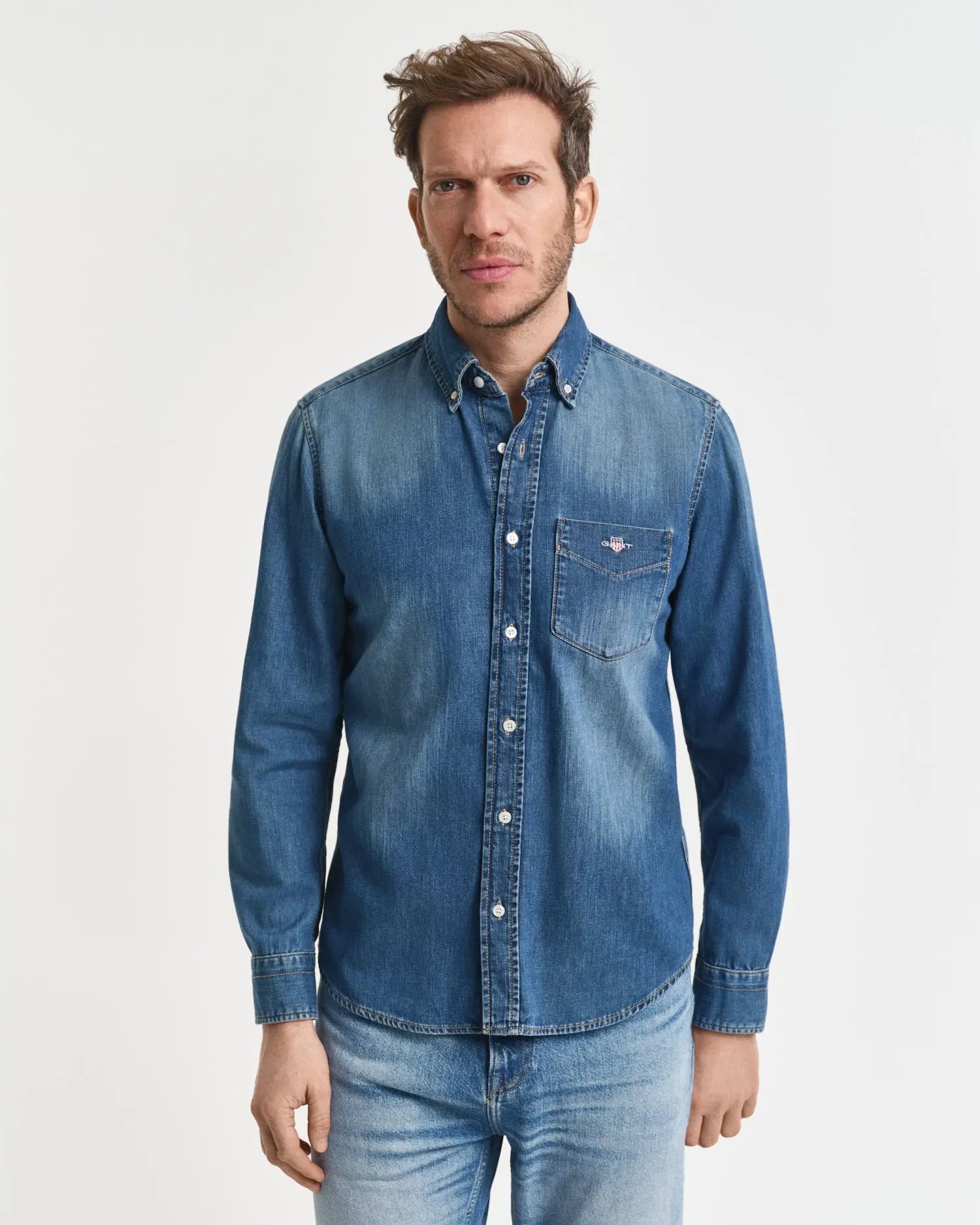 Πουκάμισο Τζιν Σε Κανονική Γραμμή GANT