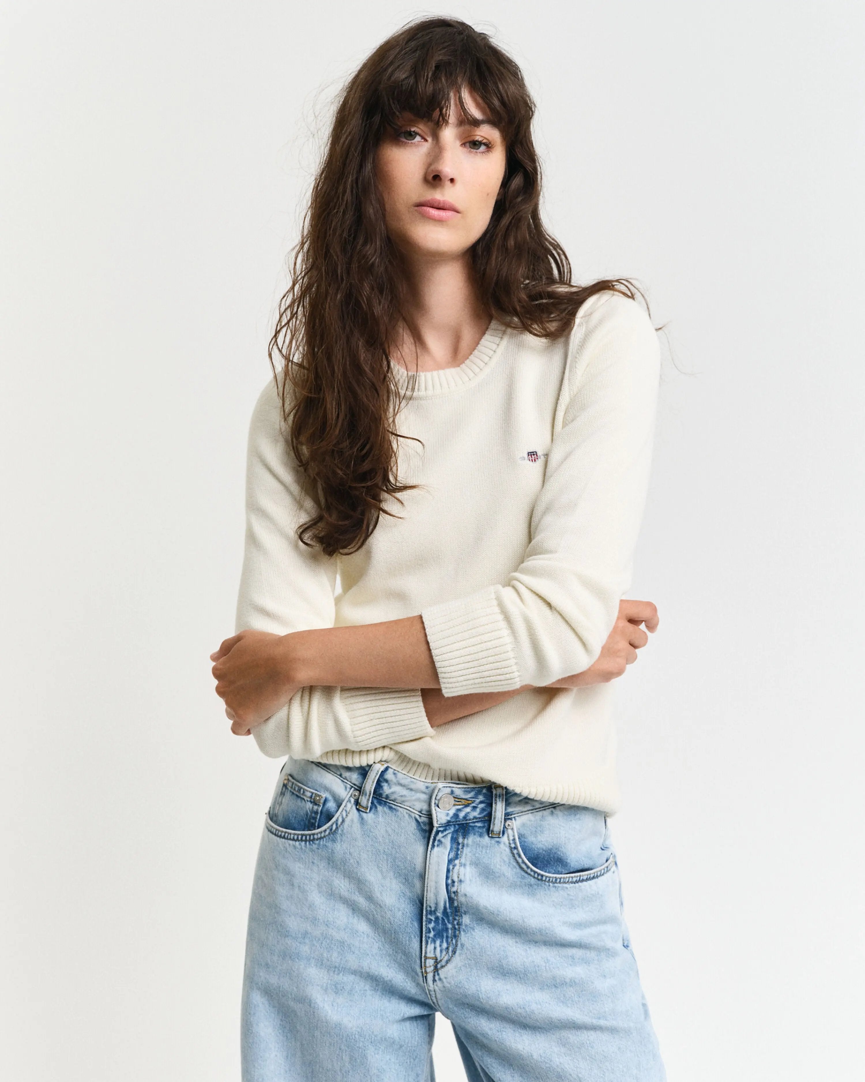 Πουλόβερ Aπό Οργανικό Βαμβάκι & Shield Λογότυπο GANT