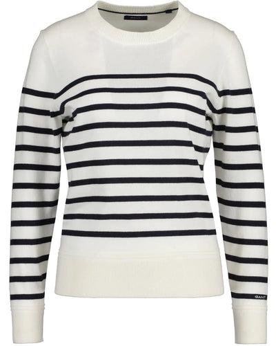 Πουλόβερ Βαμβακερό Ελαφρύ Breton Με Λαιμόκοψη (Outlet) GANT