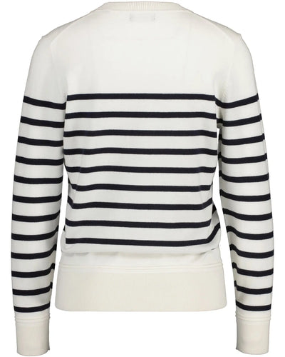 Πουλόβερ Βαμβακερό Ελαφρύ Breton Με Λαιμόκοψη (Outlet) GANT