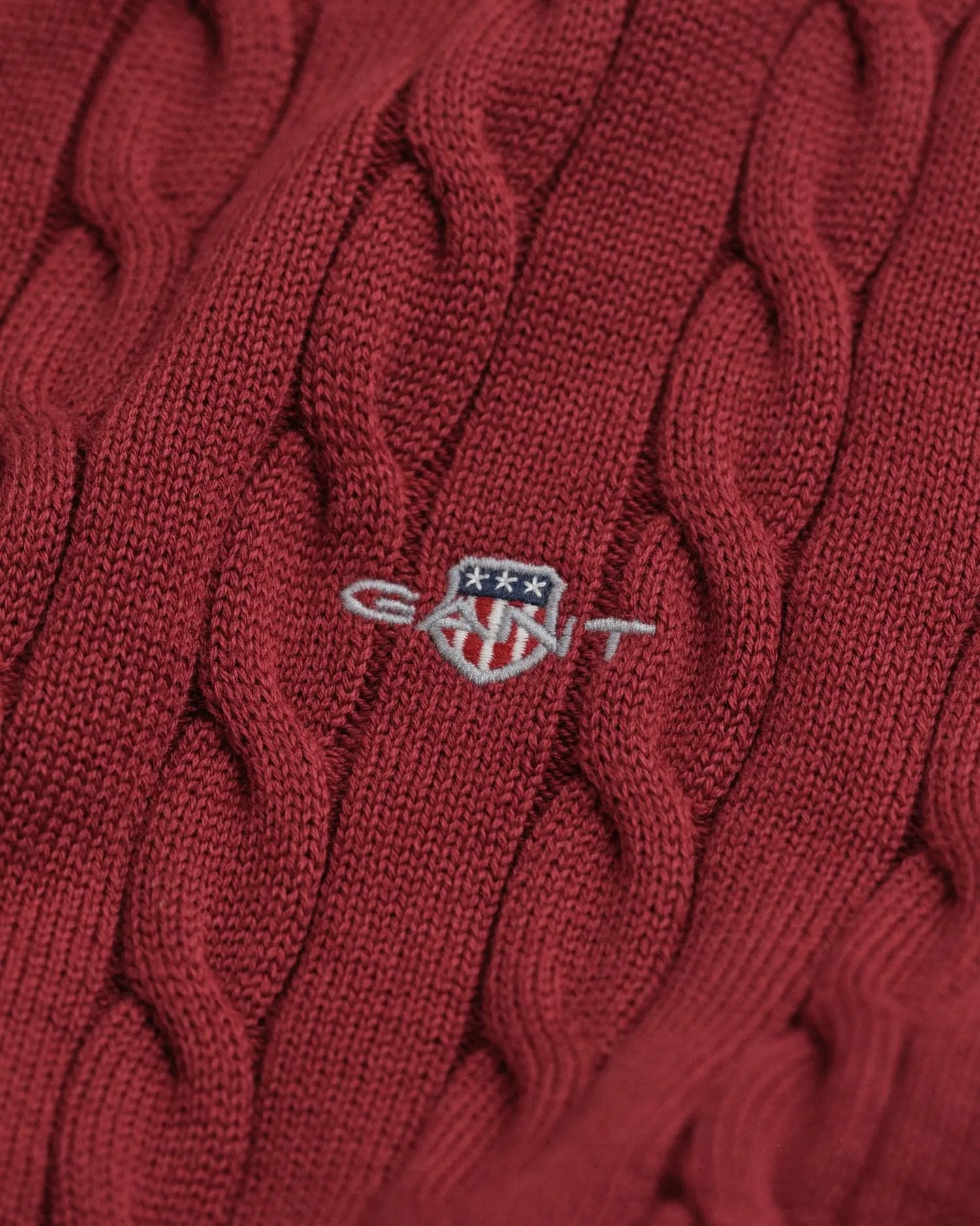 Πουλόβερ Βαμβακερό Half-Zip Με Cable Πλέξη GANT