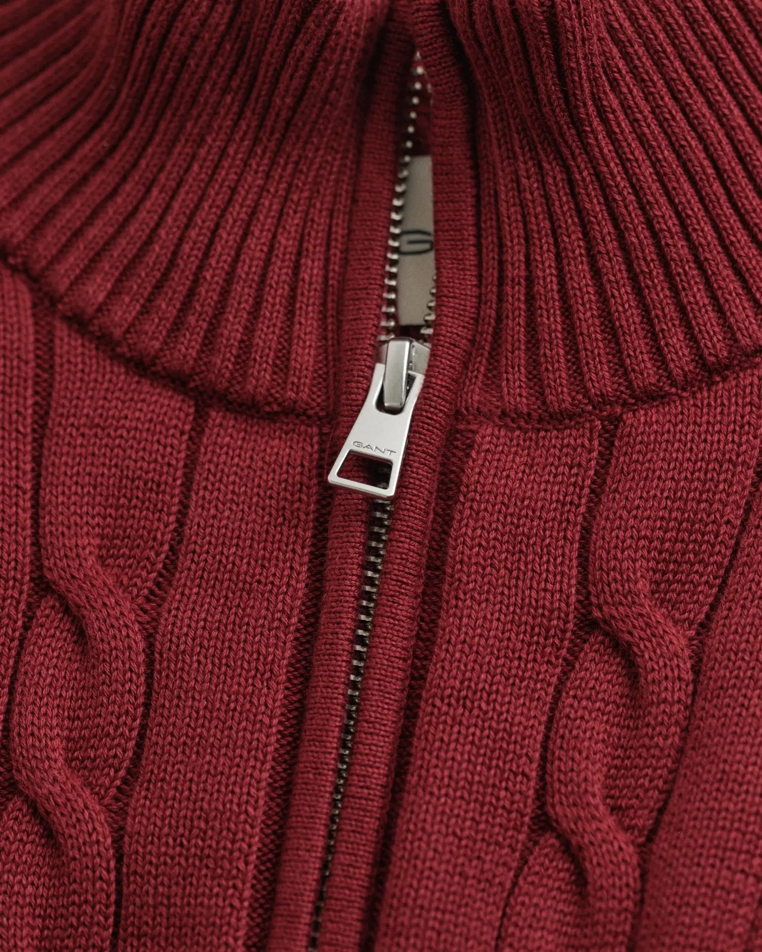 Πουλόβερ Βαμβακερό Half-Zip Με Cable Πλέξη GANT