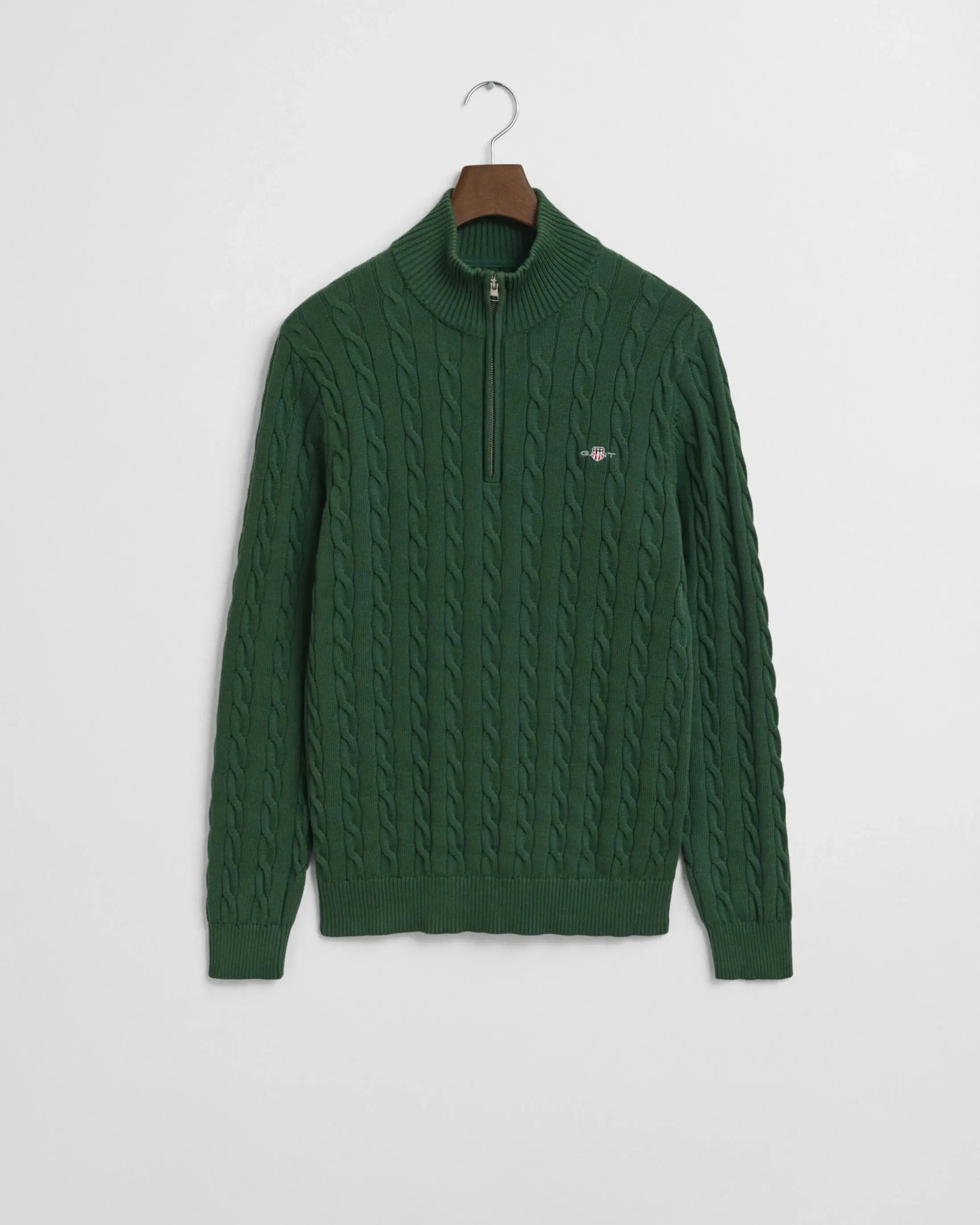 Πουλόβερ Βαμβακερό Half-Zip Με Cable Πλέξη GANT