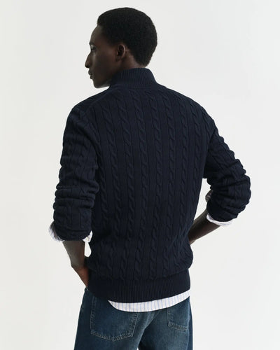Πουλόβερ Βαμβακερό Half-Zip Με Cable Πλέξη GANT