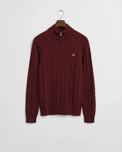 Πουλόβερ Βαμβακερό Half-Zip Με Cable Πλέξη GANT