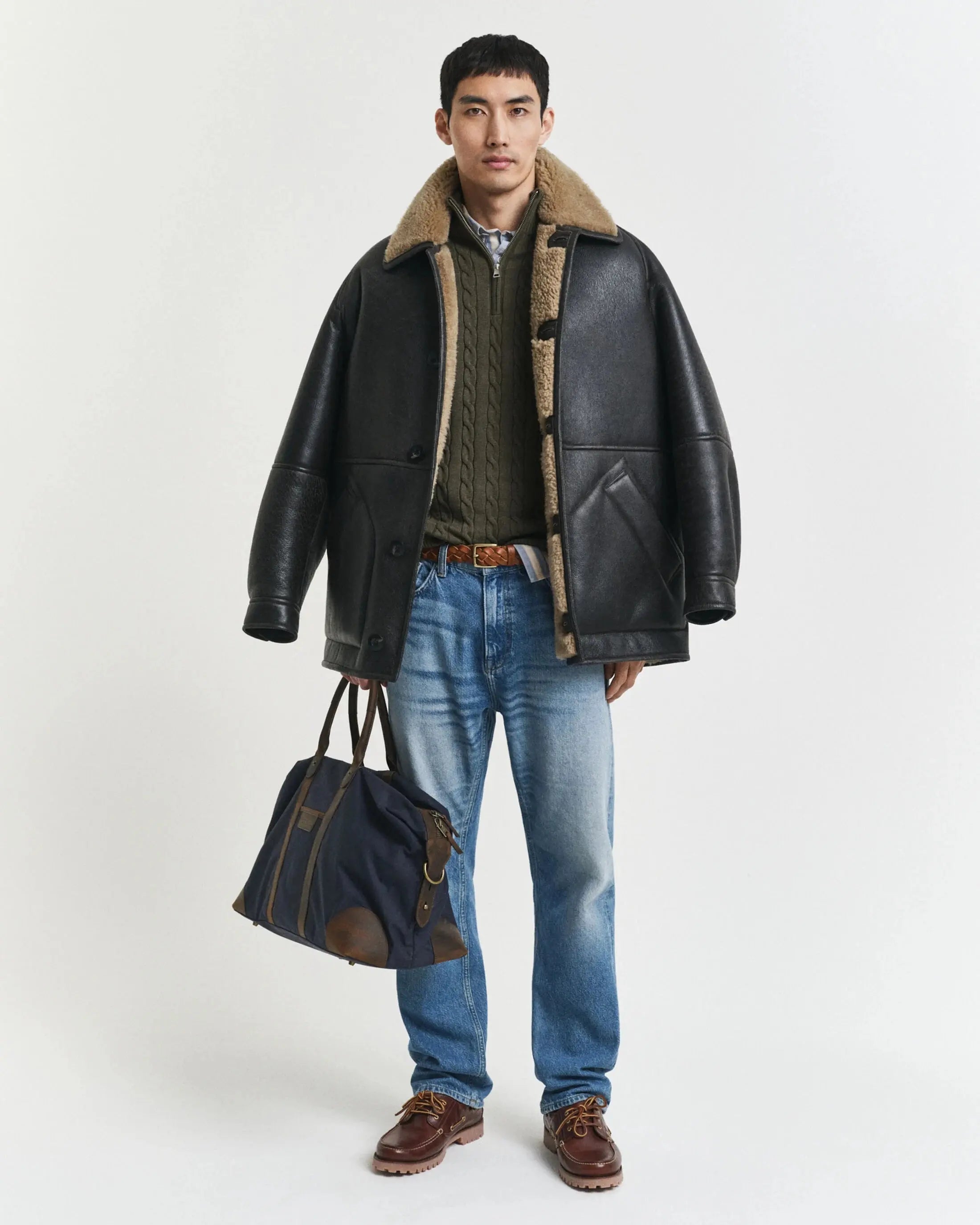 Πουλόβερ Βαμβακερό Half-Zip Με Cable Πλέξη GANT