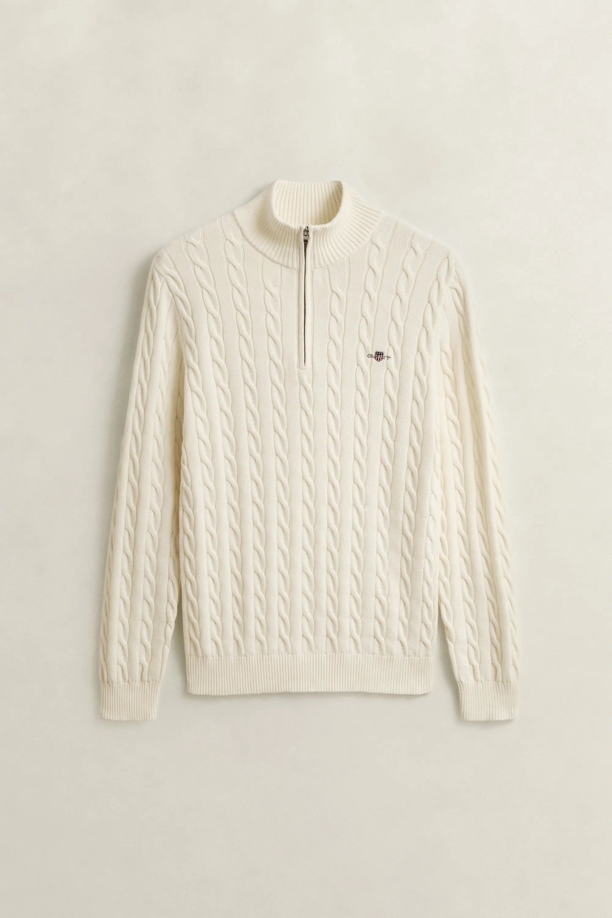 Πουλόβερ Βαμβακερό Half-Zip Με Cable Πλέξη GANT