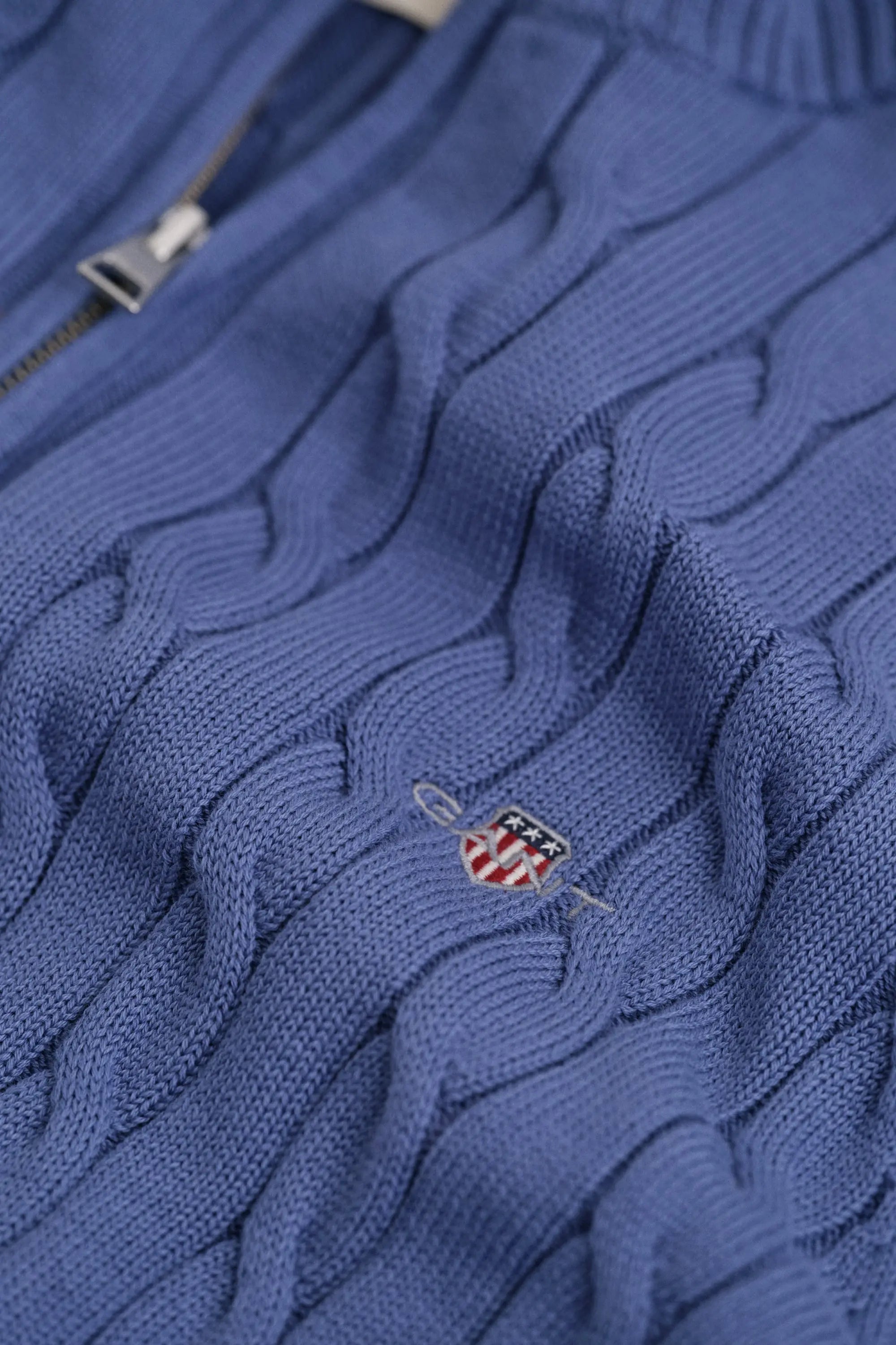 Πουλόβερ Βαμβακερό Half-Zip Με Cable Πλέξη GANT