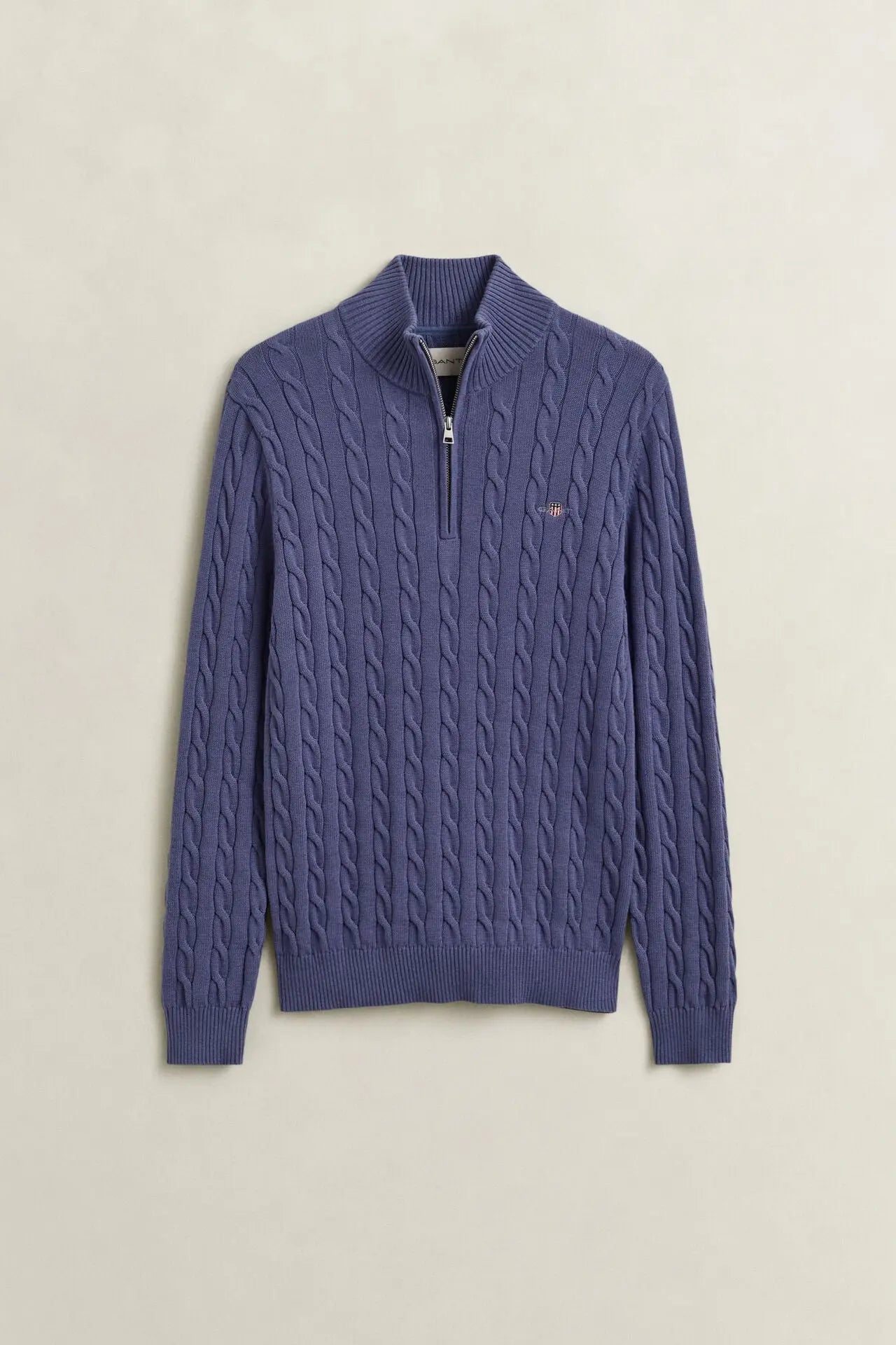 Πουλόβερ Βαμβακερό Half-Zip Με Cable Πλέξη GANT