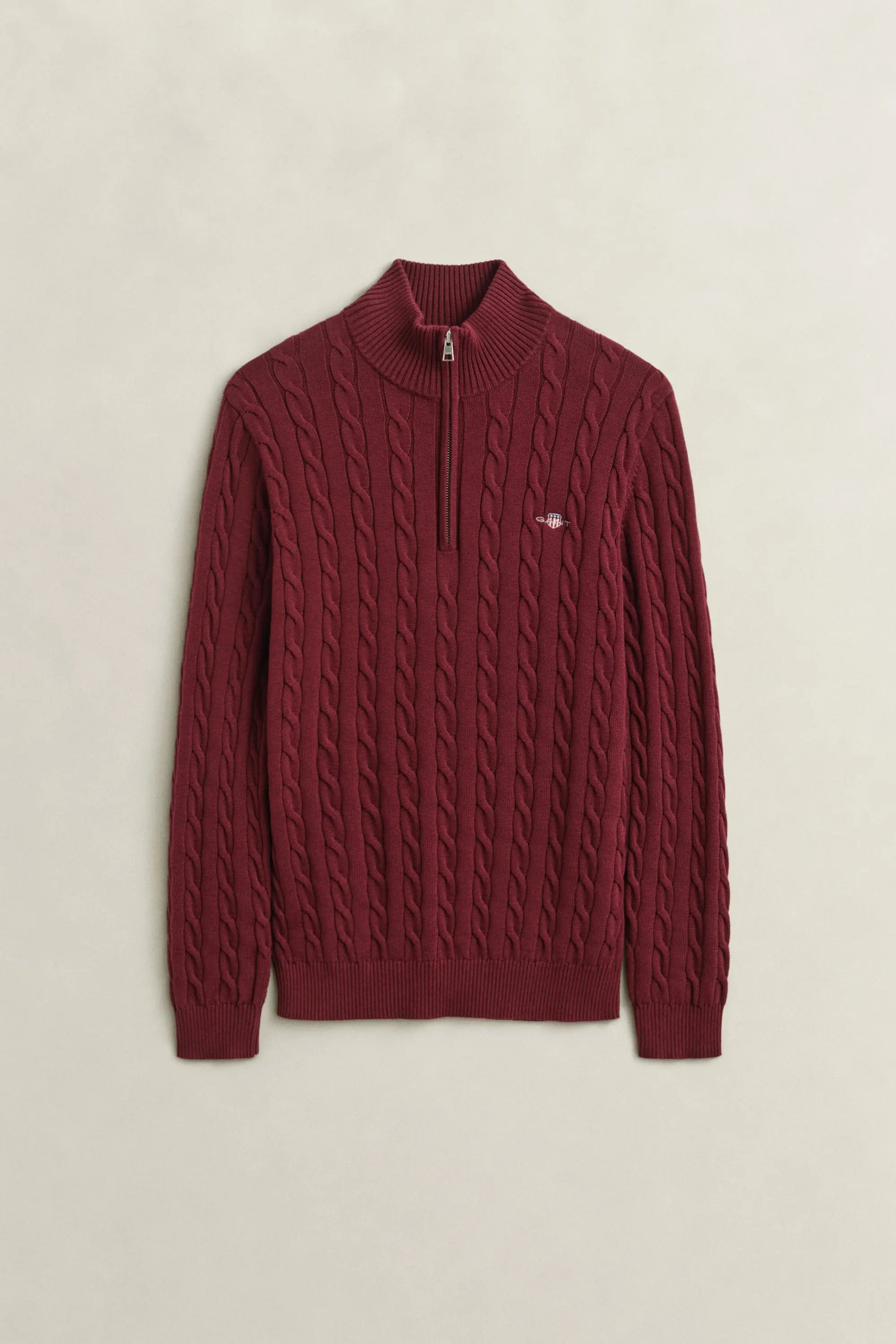 Πουλόβερ Βαμβακερό Half-Zip Με Cable Πλέξη GANT