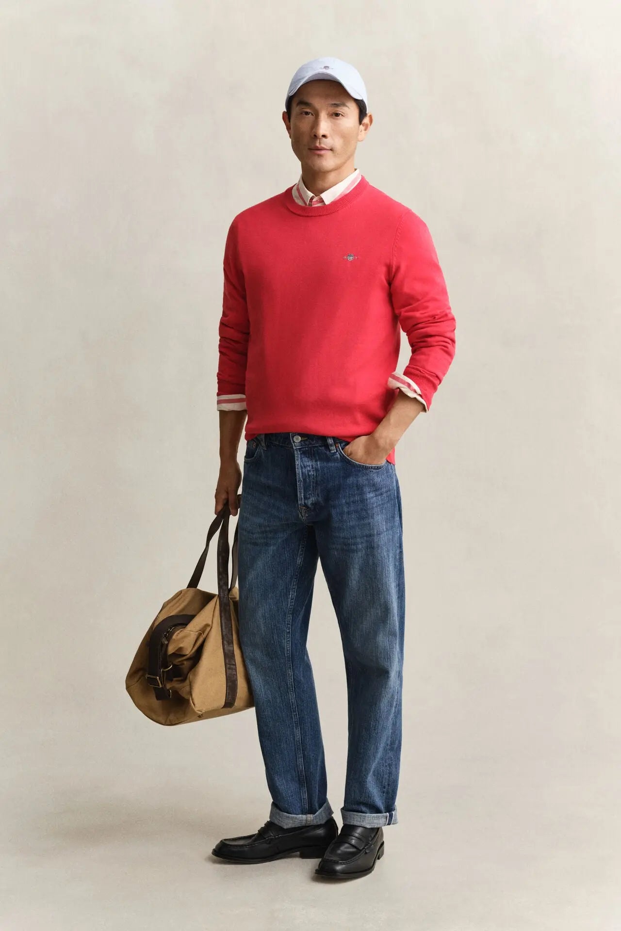 Πουλόβερ Βαμβακερό Με Λαιμόκοψη GANT