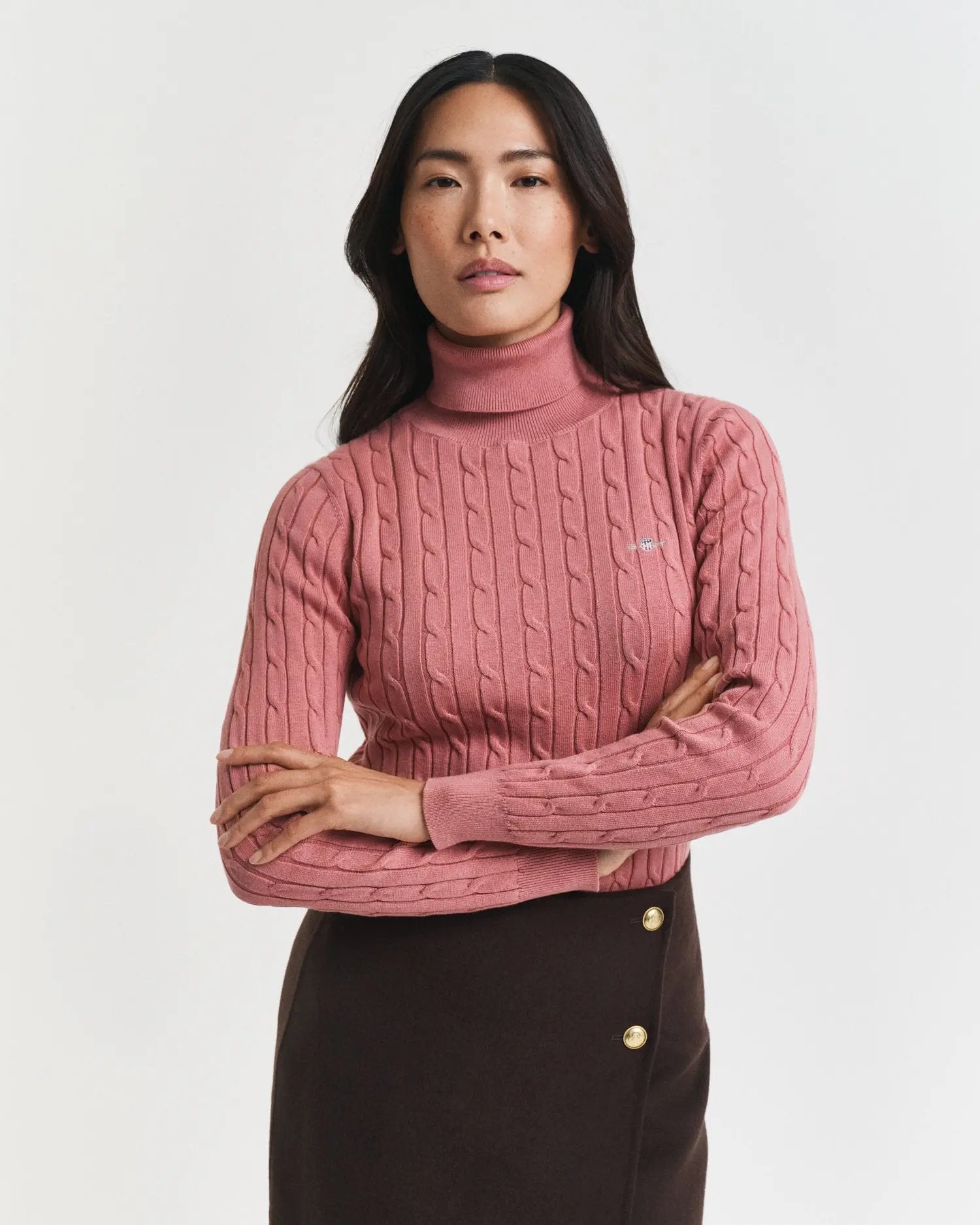 Πουλόβερ Cable Με Ζιβάγκο & Shield Logo GANT