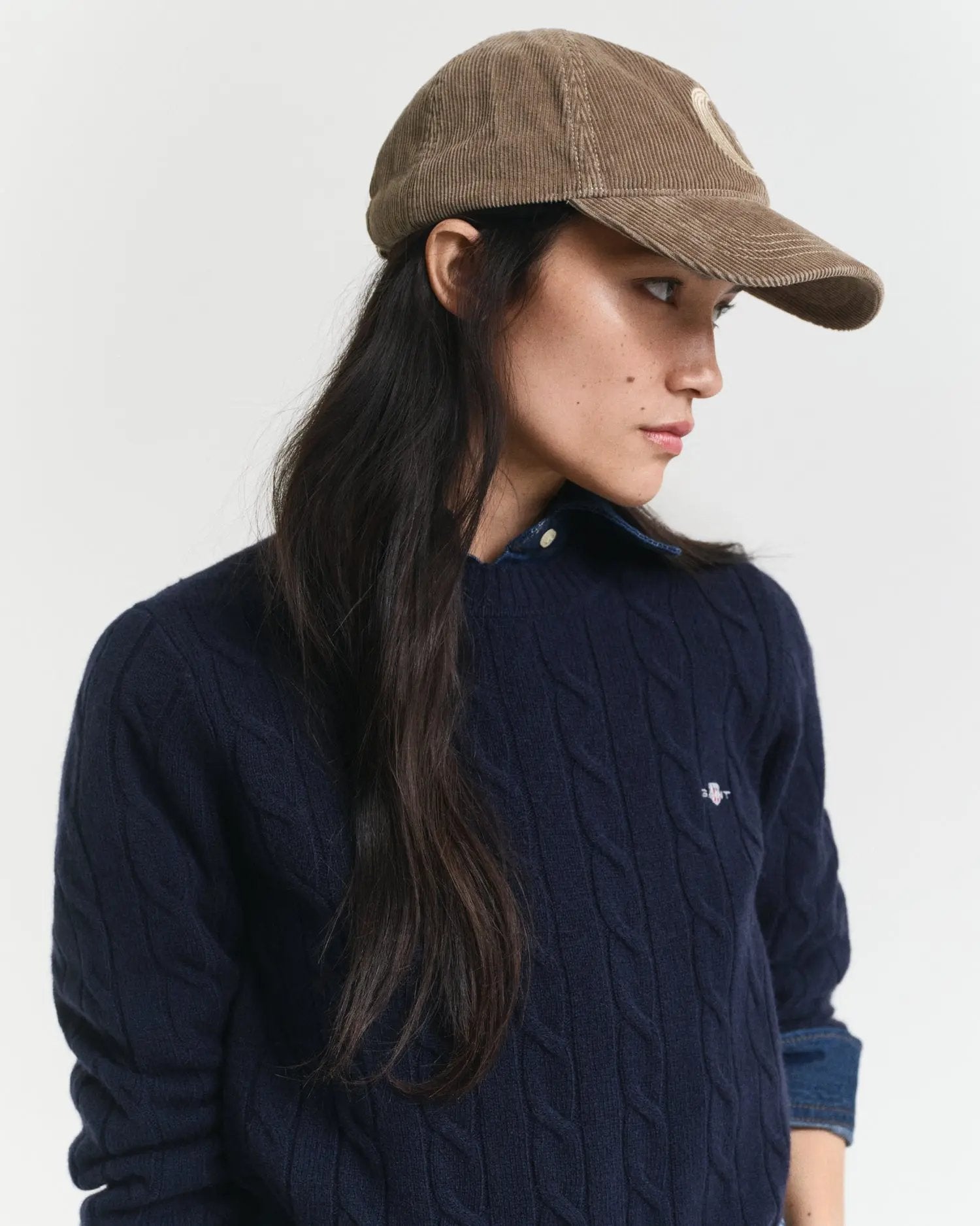 Πουλόβερ Μάλλινο Με Πλέξη Cable και Λαιμόκοψη GANT