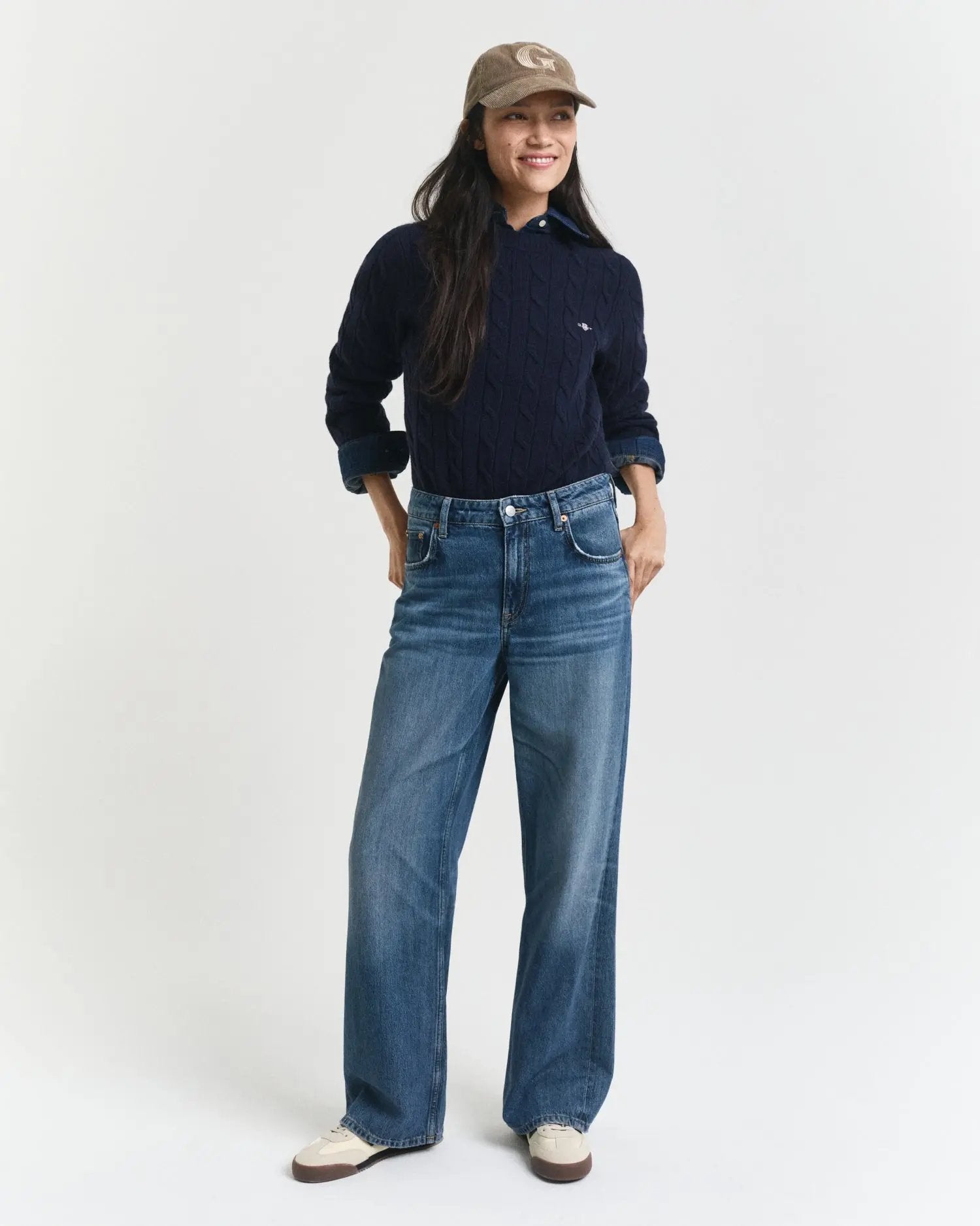 Πουλόβερ Μάλλινο Με Πλέξη Cable και Λαιμόκοψη GANT