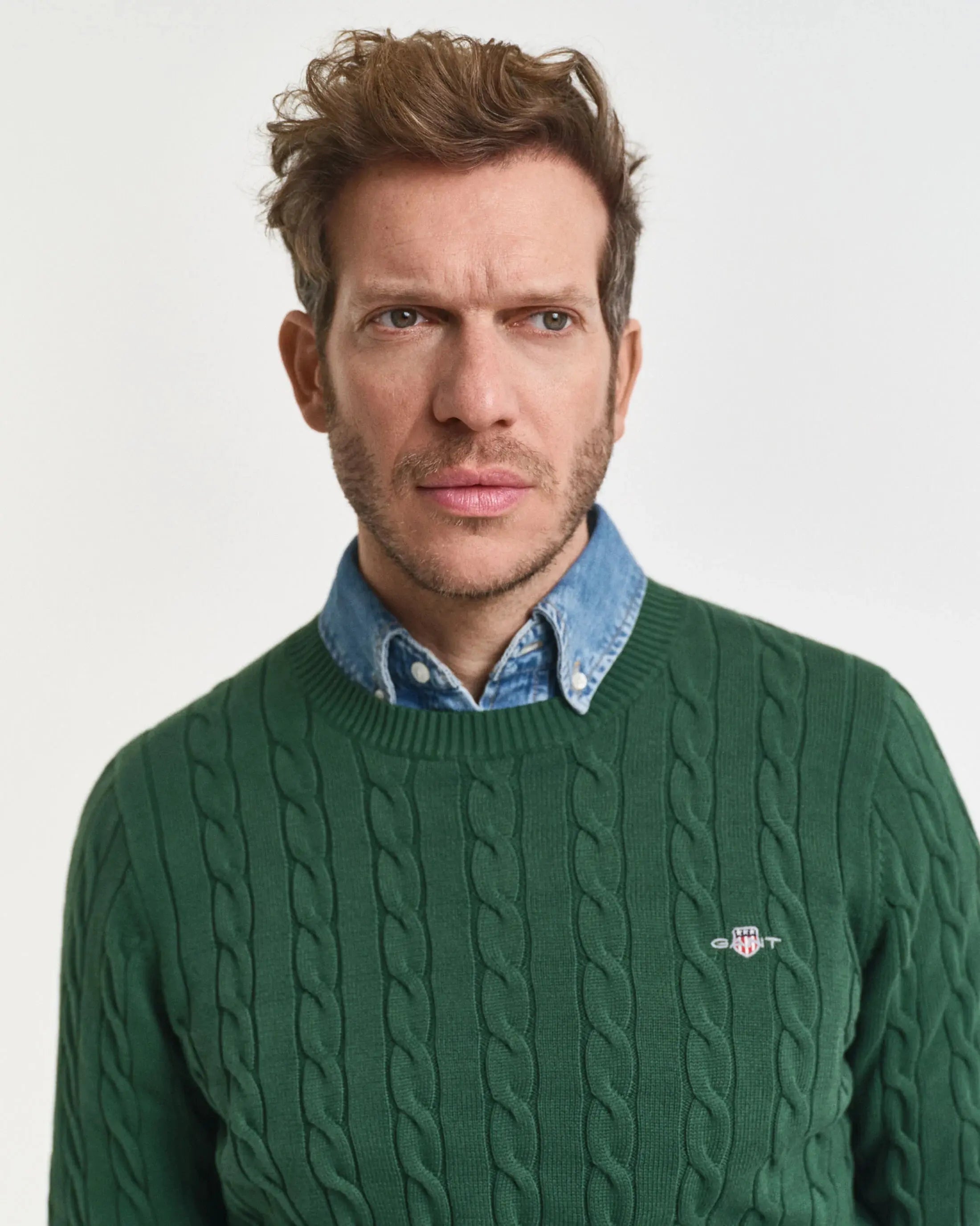 Πουλόβερ Με Πλέξη Cable και Στρογγυλή Λαιμόκοψη GANT