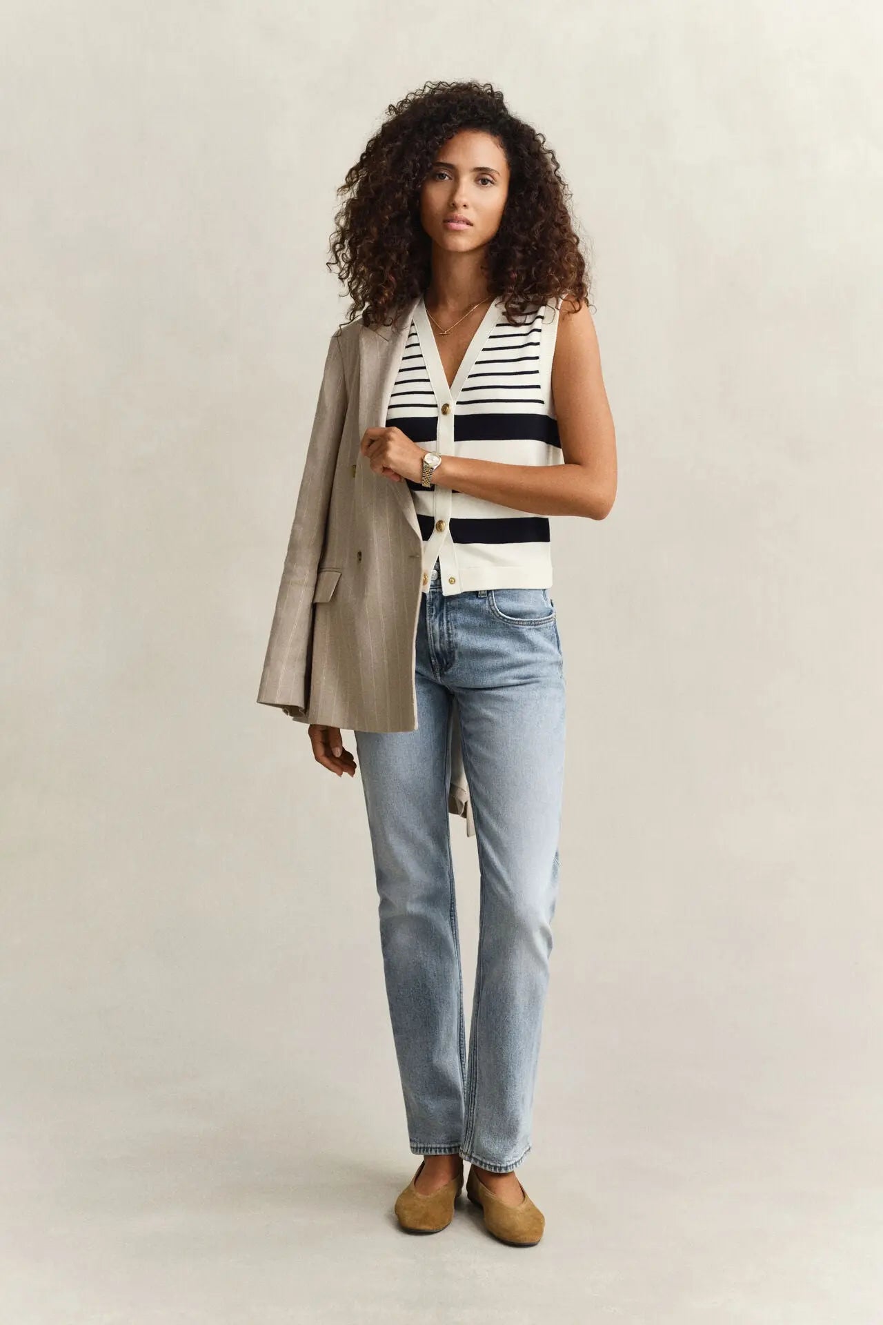 Ριγέ Πλεκτό Γιλέκο