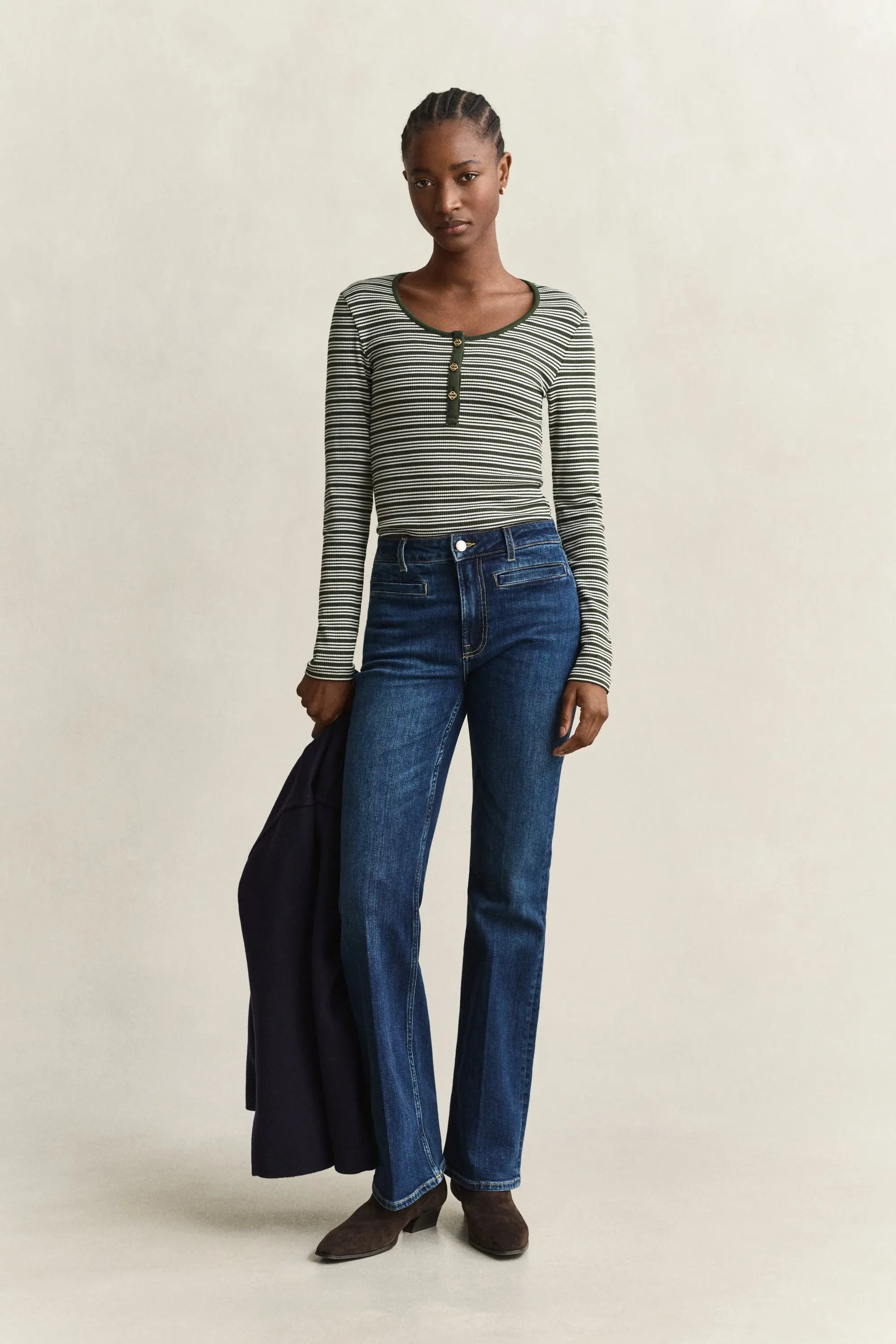 Ριμπ Ριγέ Μακρυμάνικη Μπλούζα Henley