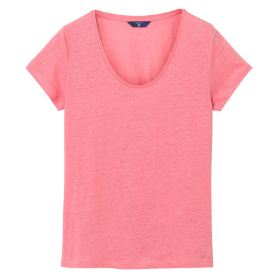 T-Shirt  Λινό Με Λαιμόκοψη (Outlet) GANT