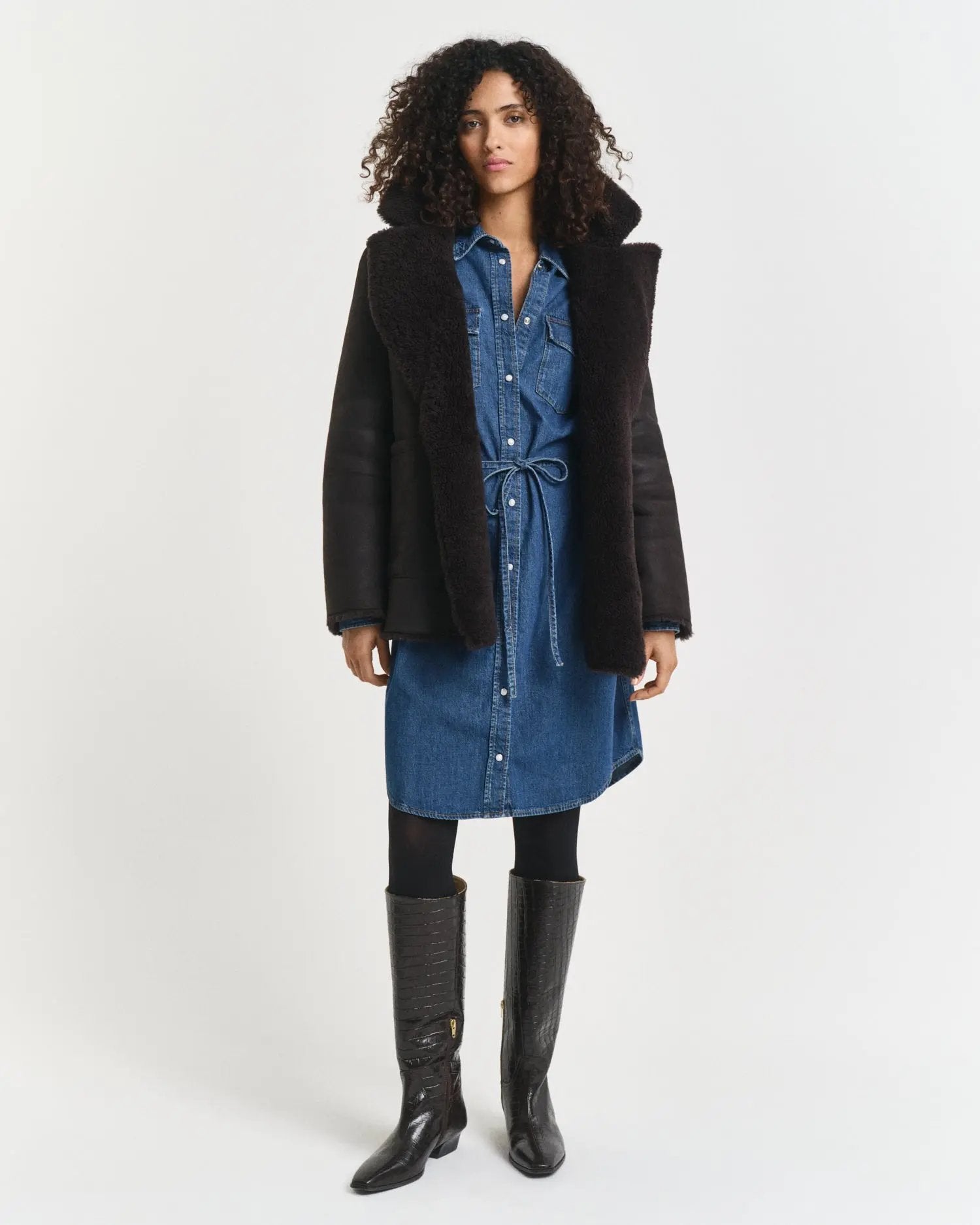 Τζιν Φόρεμα GANT Mε Puff Μανίκια & Ζώνη GANT