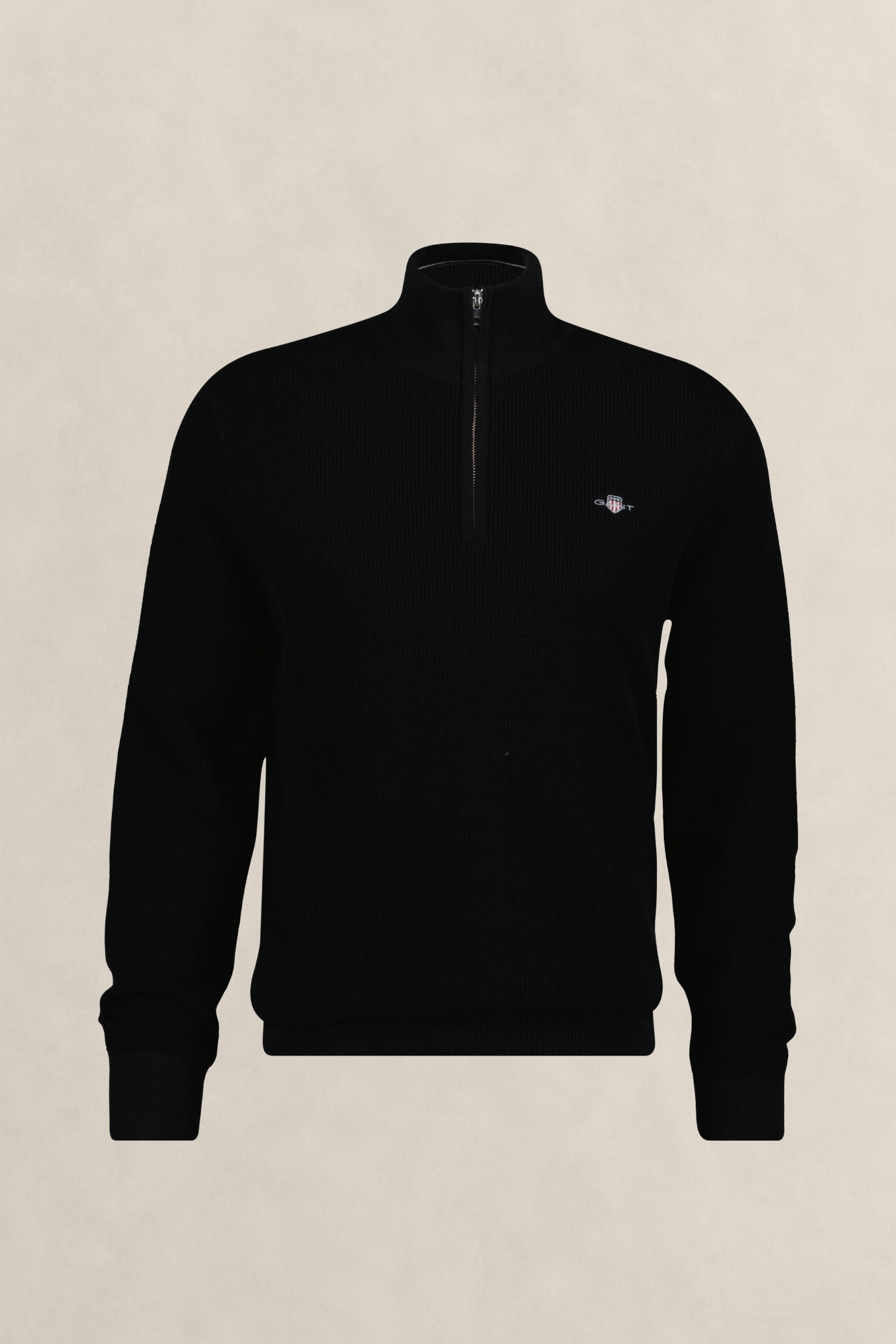 Βαμβακερό Textured Πουλόβερ Half-Zip