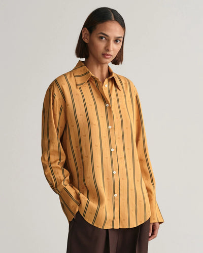 Πουκάμισο Με Μοτίβο Striped Monogram Σε Χαλαρή Γραμμή