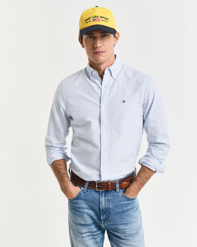 Πουκάμισο Banker Ρίγα Classic Oxford Shirt Σε Στενή Γραμμή GANT