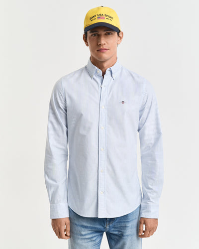 Πουκάμισο Banker Ρίγα Classic Oxford Shirt Σε Στενή Γραμμή GANT