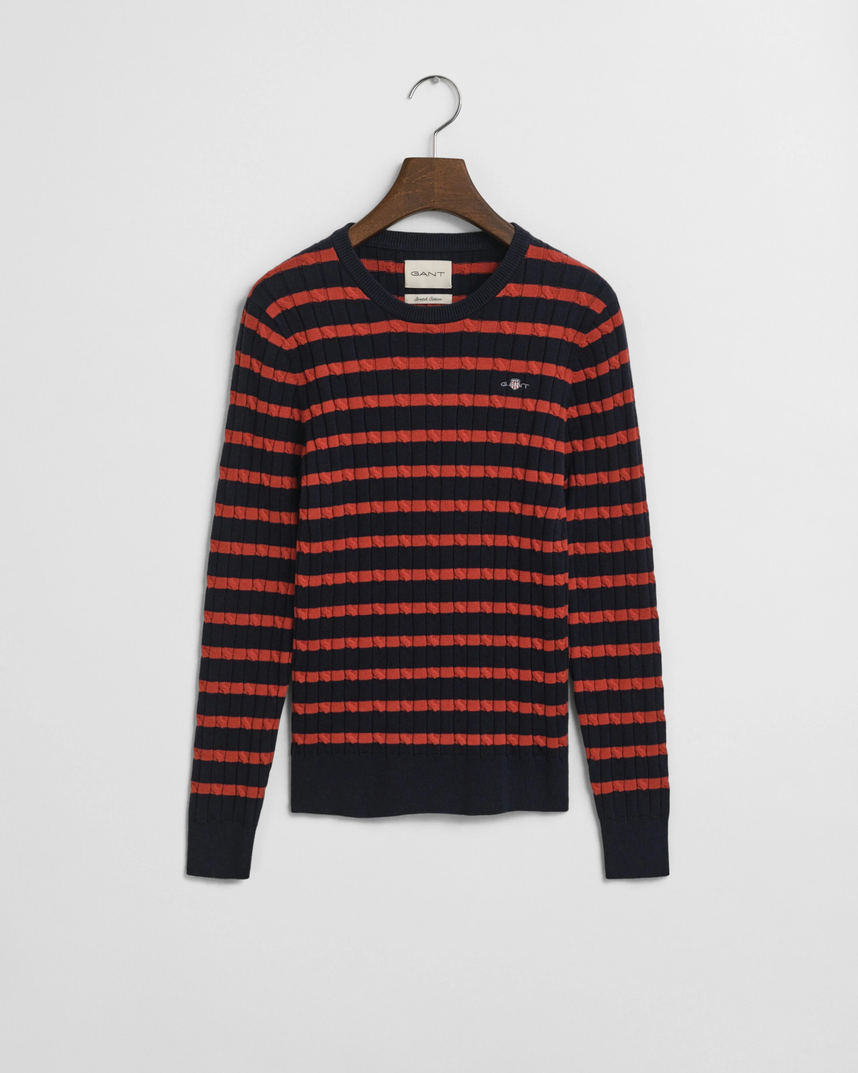 Πλεκτό Πουλόβερ Cable Knit Με Ριγέ Σχέδιο