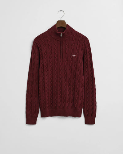 Πουλόβερ Βαμβακερό Half-Zip Με Cable Πλέξη GANT