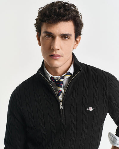 Πουλόβερ Βαμβακερό Half-Zip Με Cable Πλέξη GANT