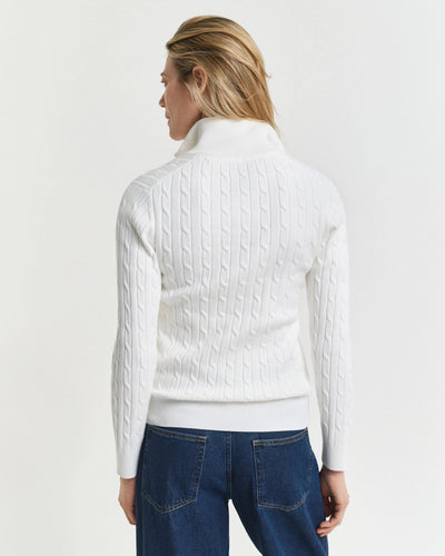 Βαμβακερό Πουλόβερ Half-zip με Πλέξη Cable GANT