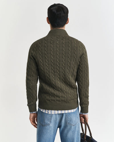 Πουλόβερ Βαμβακερό Half-Zip Με Cable Πλέξη GANT
