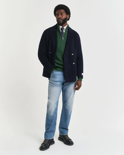 Πουλόβερ Βαμβακερό Half-Zip Με Cable Πλέξη GANT