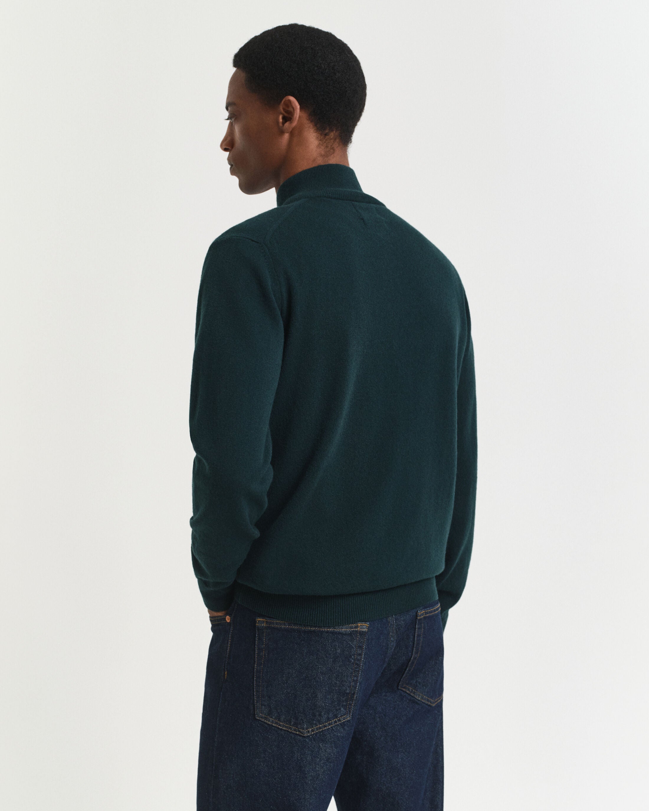 Πουλόβερ Half-Zip Από Μαλλί Αρνιού Με Λαιμόκοψη