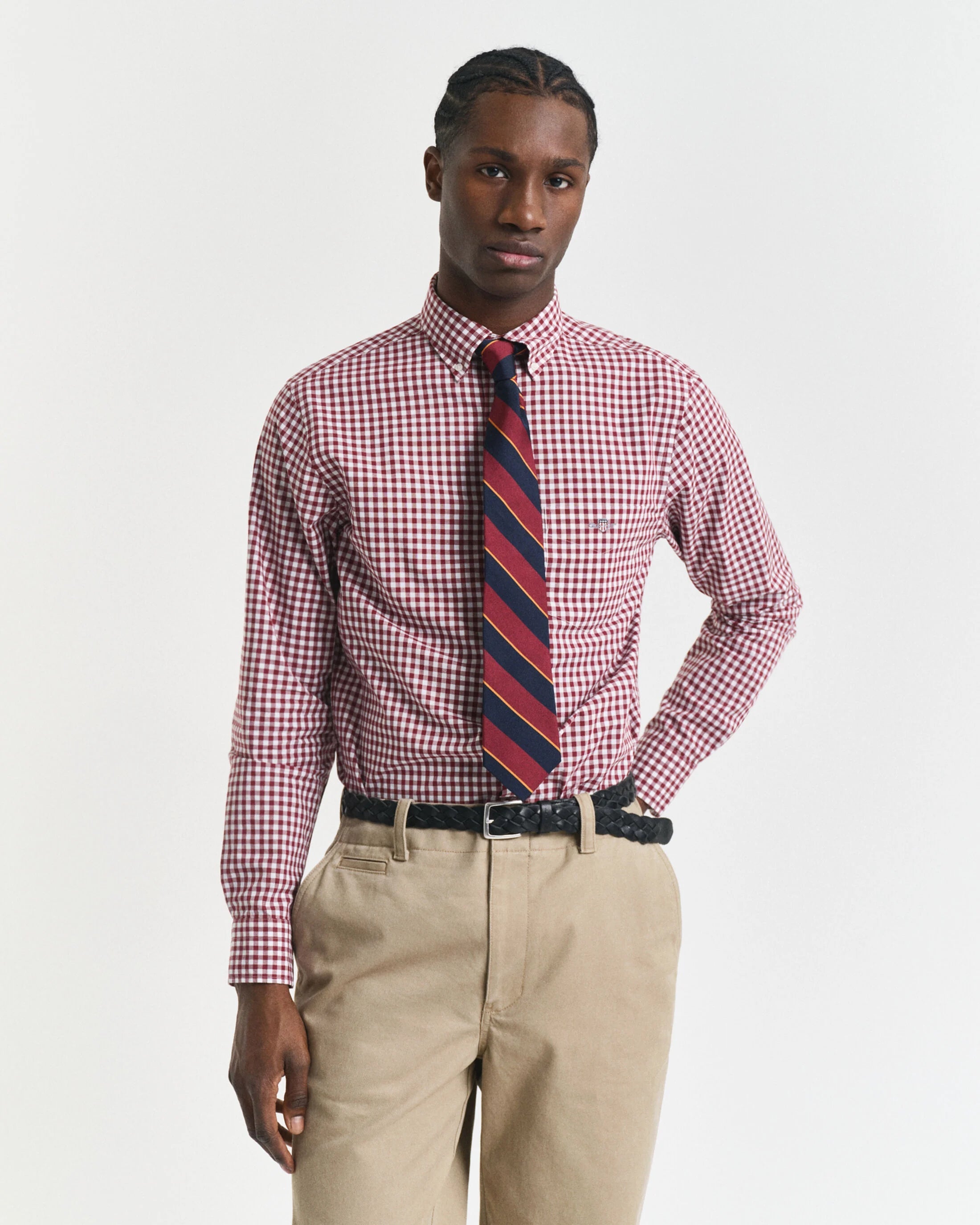 Πουκάμισο Καρό Gingham Poplin Σε Κανονική Γραμμή