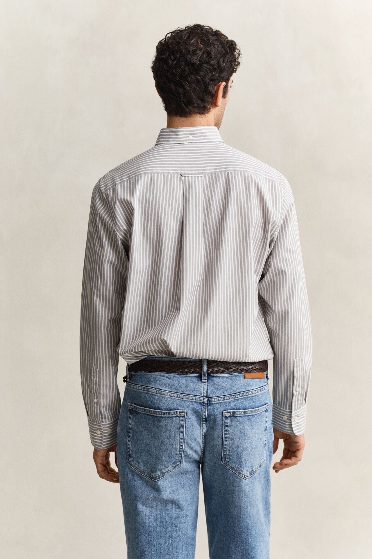 Πουκάμισο Ριγέ Poplin Σε Κανονική Γραμμή