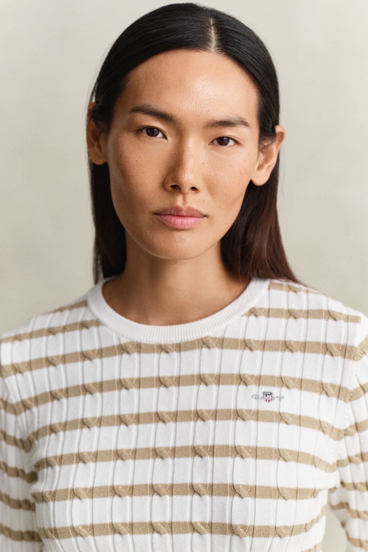 Πλεκτό Πουλόβερ Cable Knit Με Ριγέ Σχέδιο (ΤΣΕΚ ΝΟΥΜΕΡΑ) GANT