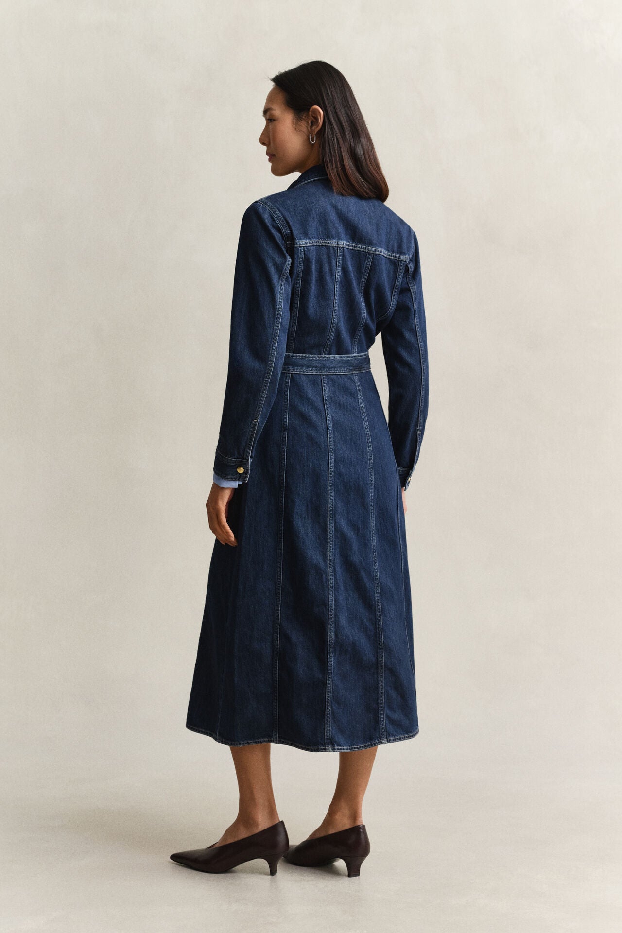 Denim Midi Φόρεμα Με Ζώνη