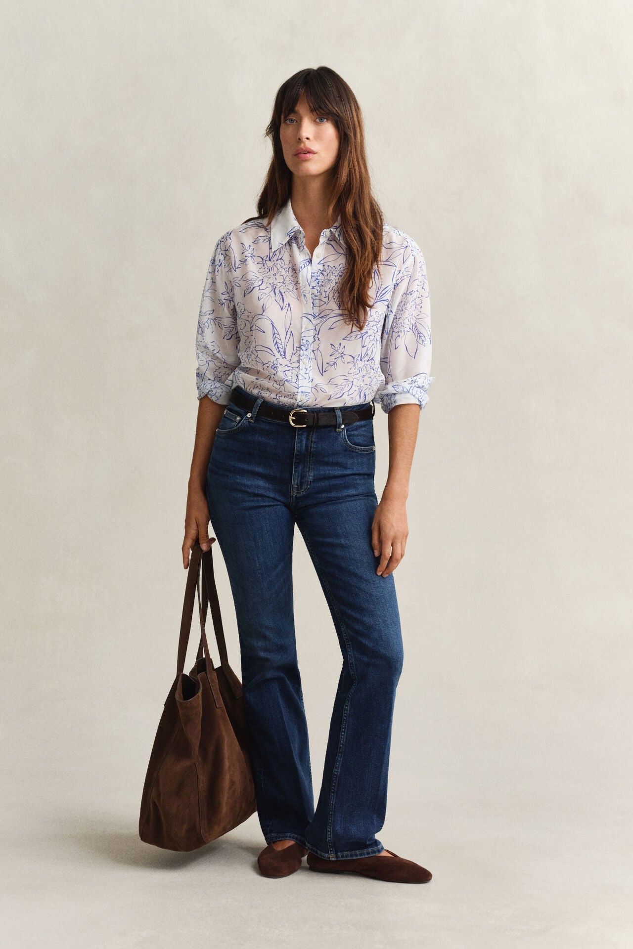 Φλοράλ Πουκάμισο Από Βαμβάκι & Μετάξι