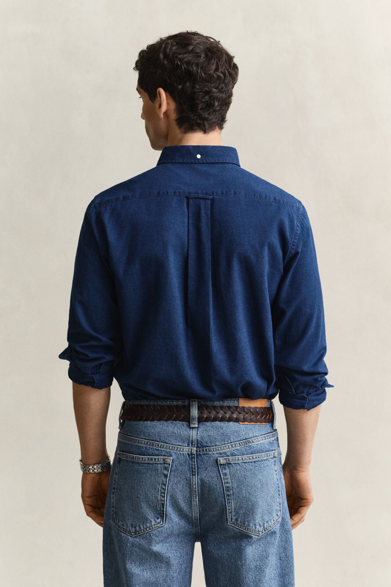 Πουκάμισο Indigo Oxford Σε Κανονική Γραμμή