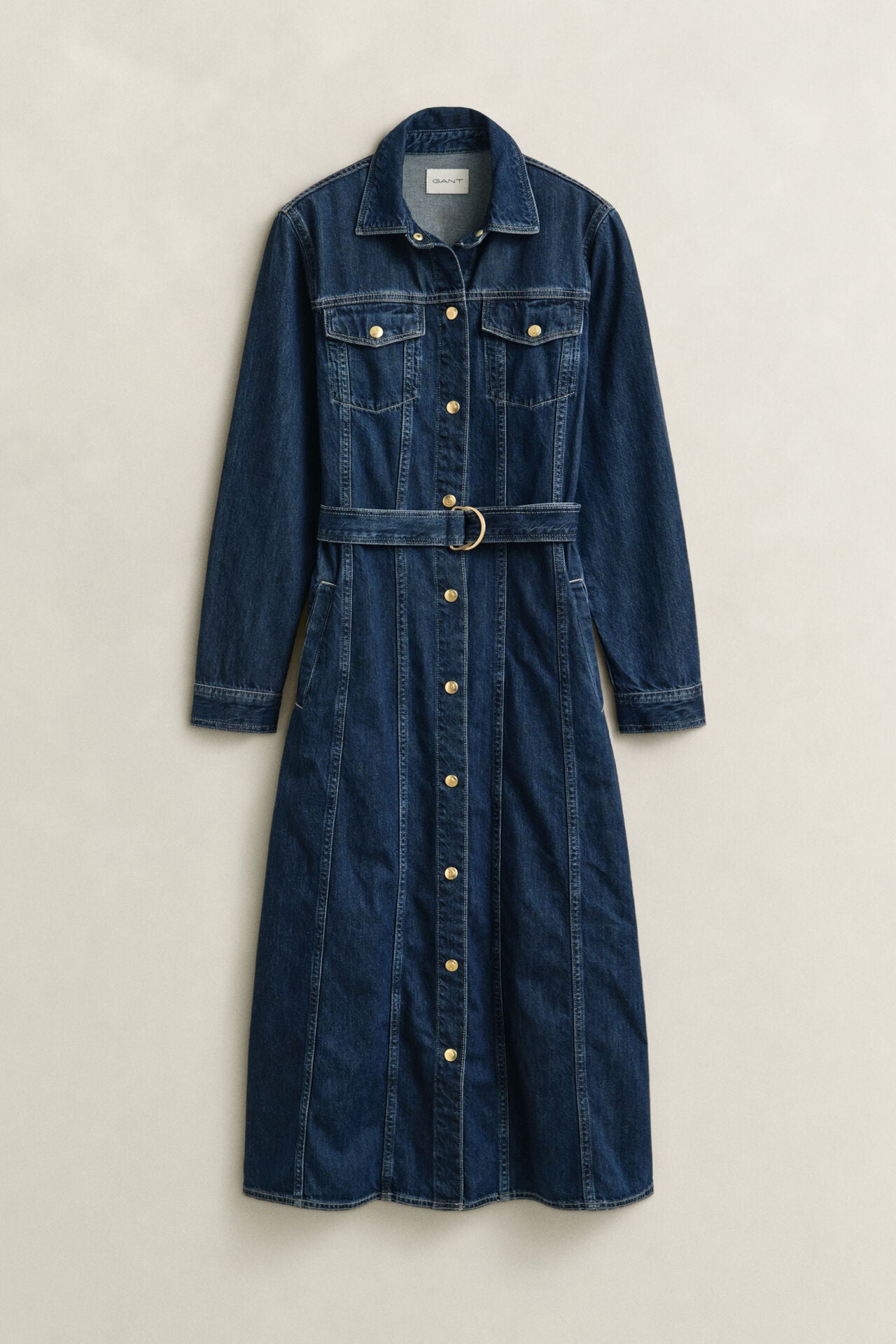 Denim Midi Φόρεμα Με Ζώνη