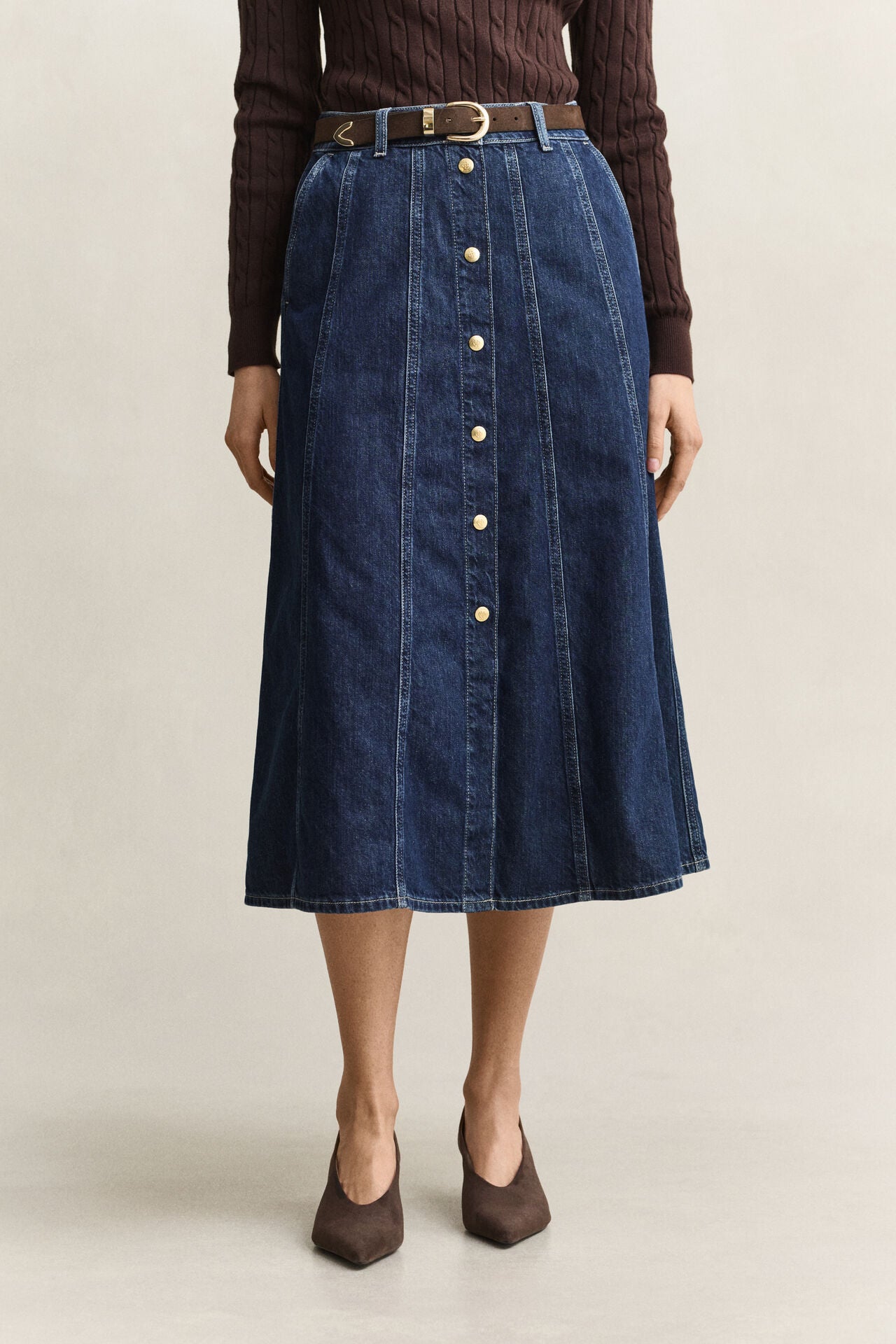 Denim Flared Φούστα